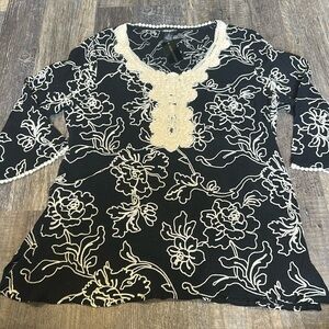 NWT Lauren Michelle Embroidered Tunic, Dressy, Ladies Large